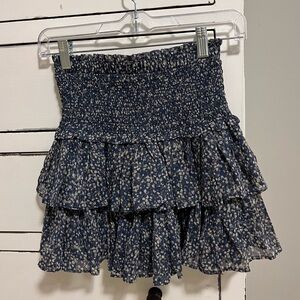 Reset Floral Blue Ruffled Skirt